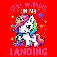 Still Working On My Landing Injury Broken Arm Cute Unicorn Santa Hat thumb 1