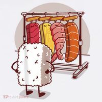Sushi Wardrobe Olipop Funny Kawaii Japanese Food T-Shirt thumb 7