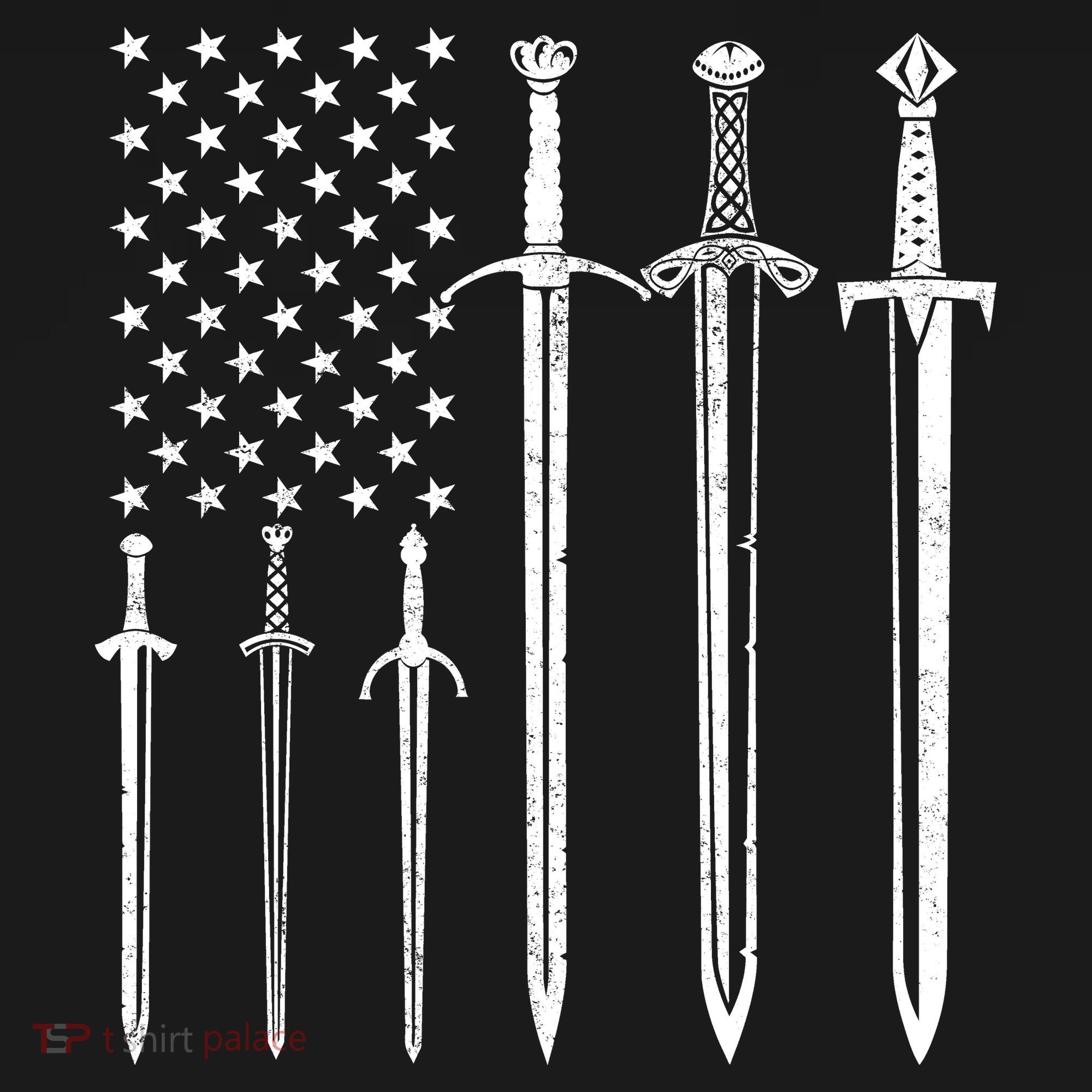 Sword American Flag Long Sleeve Shirt