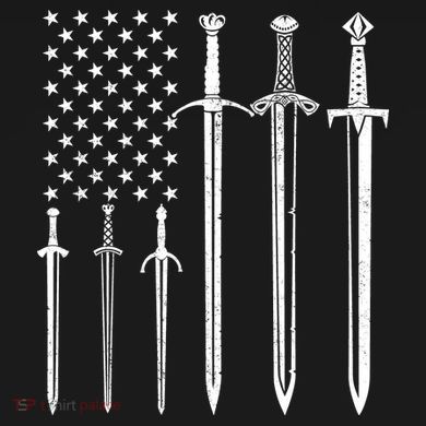 Sword American Flag Youth Performance Sprint T-Shirt