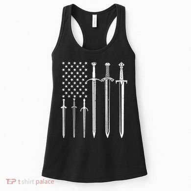 Sword American Flag Women's Tank Top