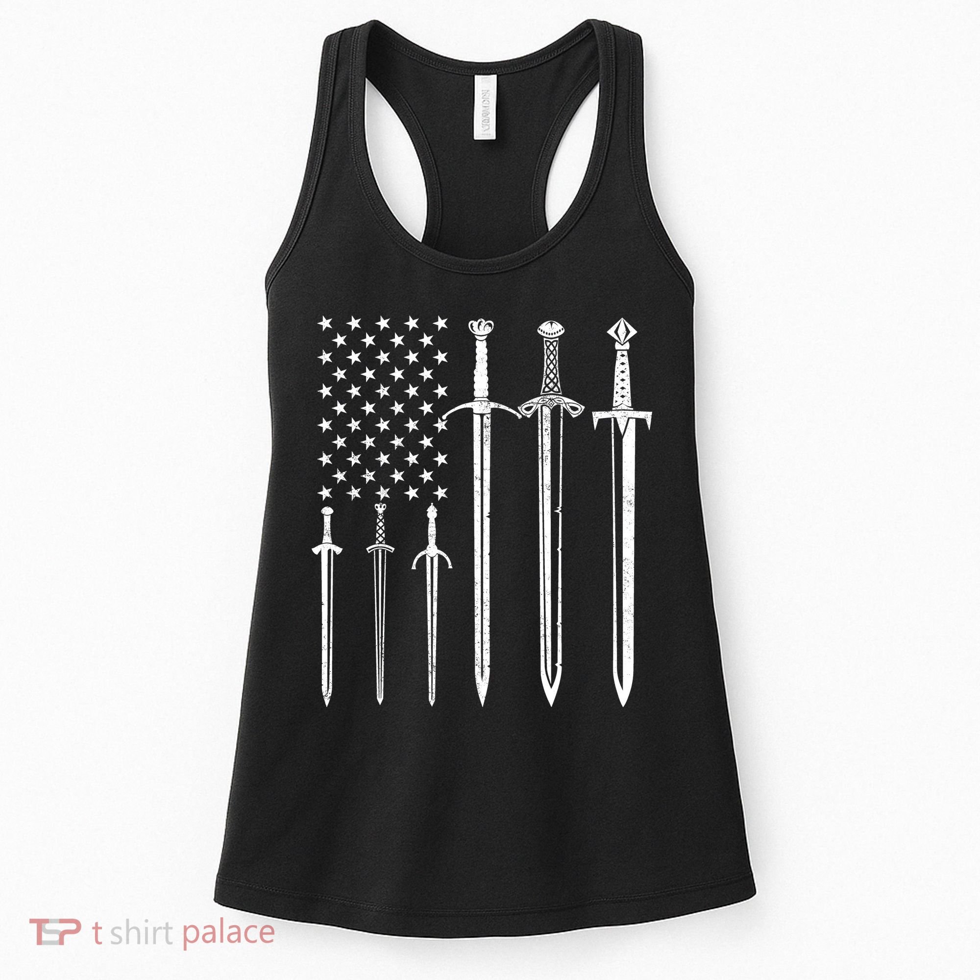 Sword American Flag Women's Tank Top