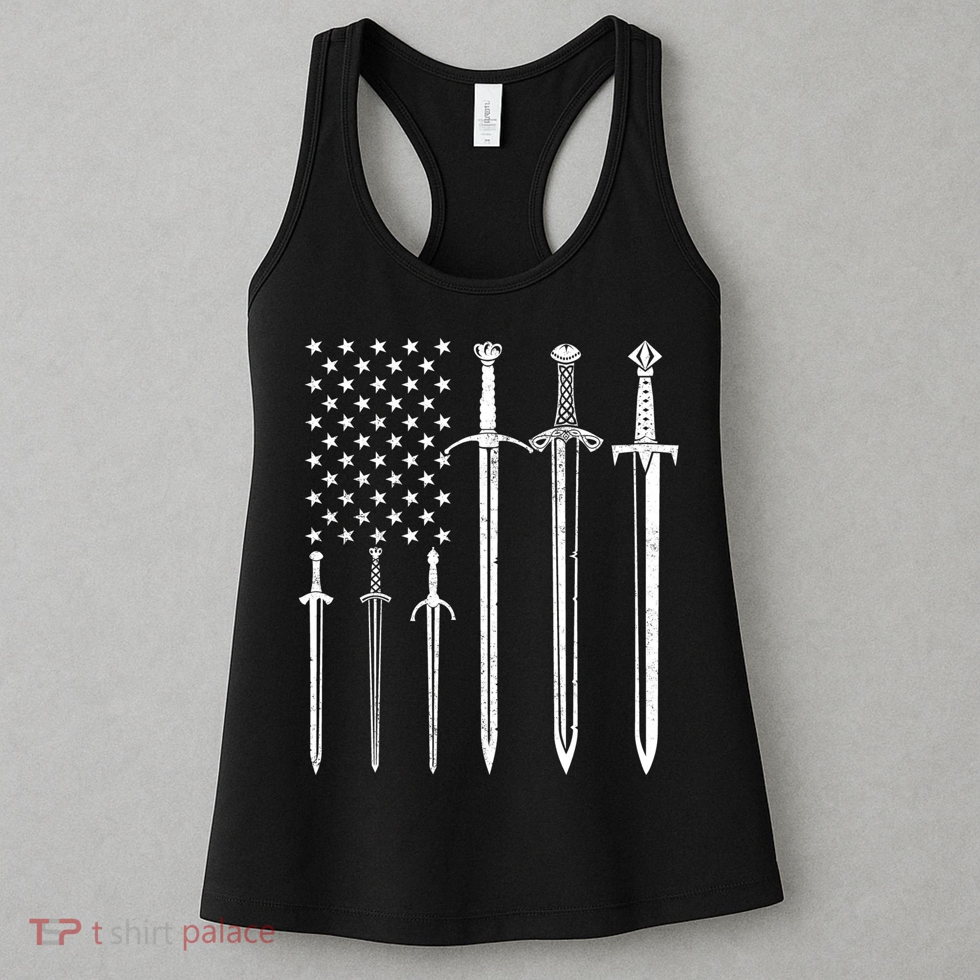 Sword American Flag Women's Tank Top