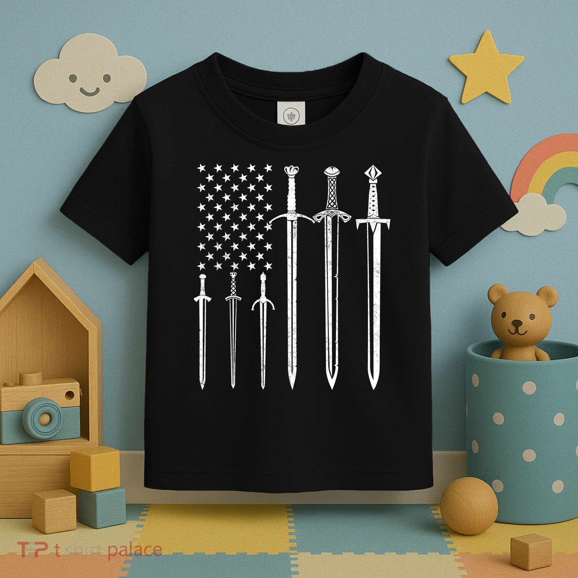 Sword American Flag Toddler T-Shirt