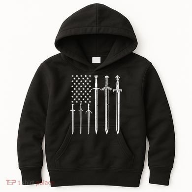 Sword American Flag Kids Hoodie
