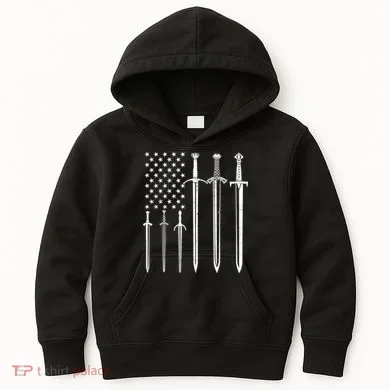 Sword American Flag Kids Hoodie