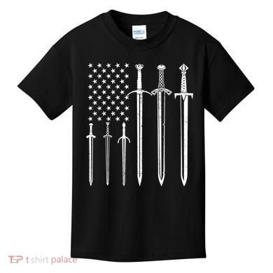 Sword American Flag Kids T-Shirt