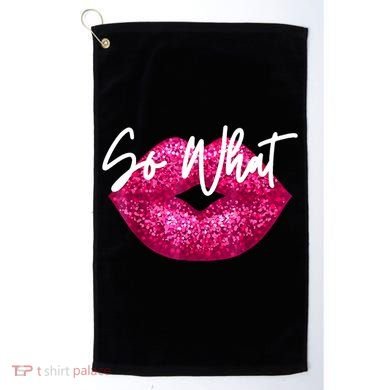 So What Pink Lips Golf Towel