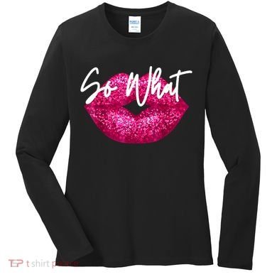 So What Pink Lips Women's Long Sleeve Shirt