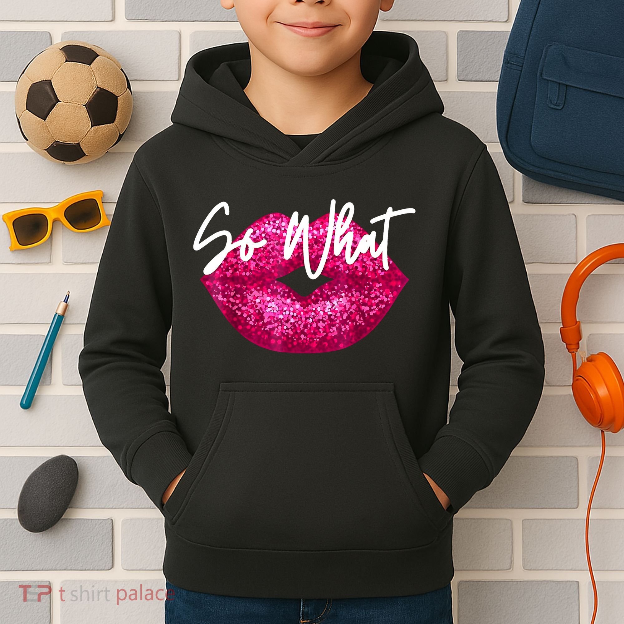 So What Pink Lips Kids Hoodie