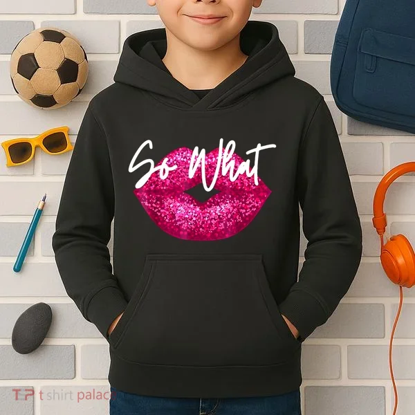 So What Pink Lips Kids Hoodie