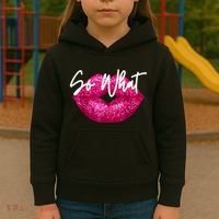 So What Pink Lips Kids Hoodie thumb 3