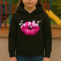 So What Pink Lips Kids Hoodie thumb 3