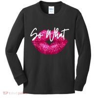 So What Pink Lips Kids Long Sleeve Shirt thumb 0