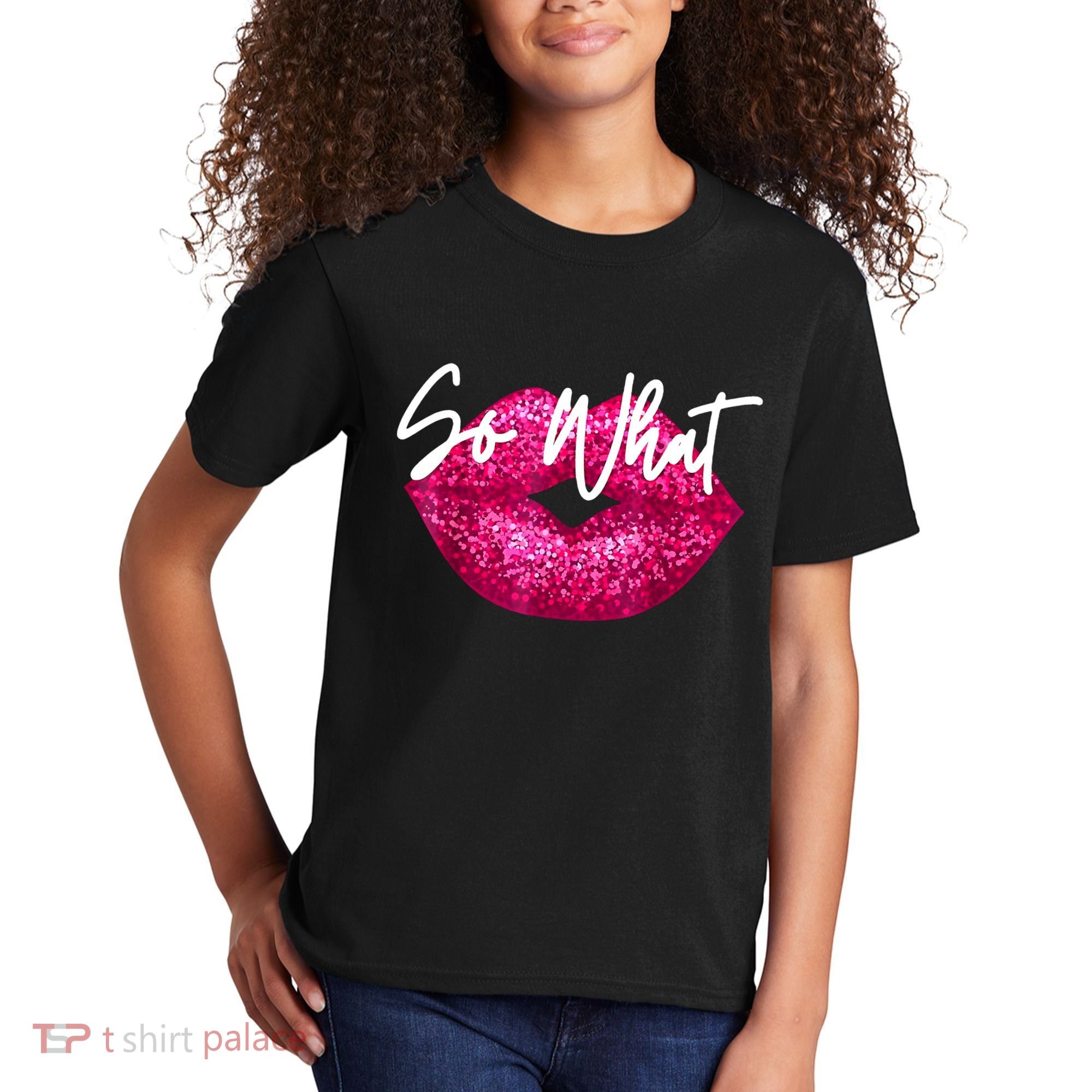 So What Pink Lips Kids T-Shirt