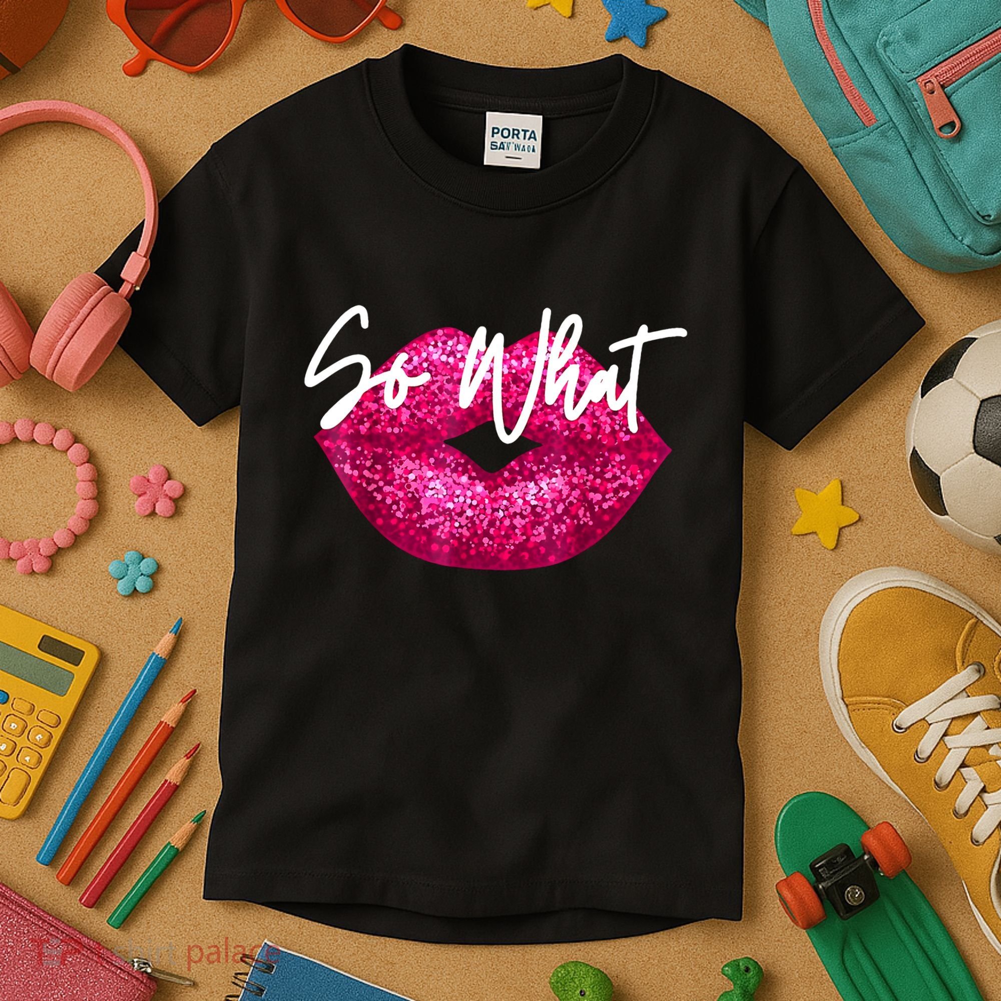 So What Pink Lips Kids T-Shirt