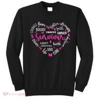 Survivor Warrior Pin.K Ribbon Heart Breast Cancer Awareness Gift Sweatshirt thumb 0