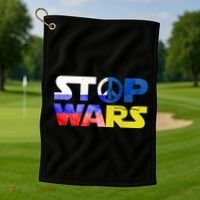 Stop Wars Peace Golf Towel thumb 1