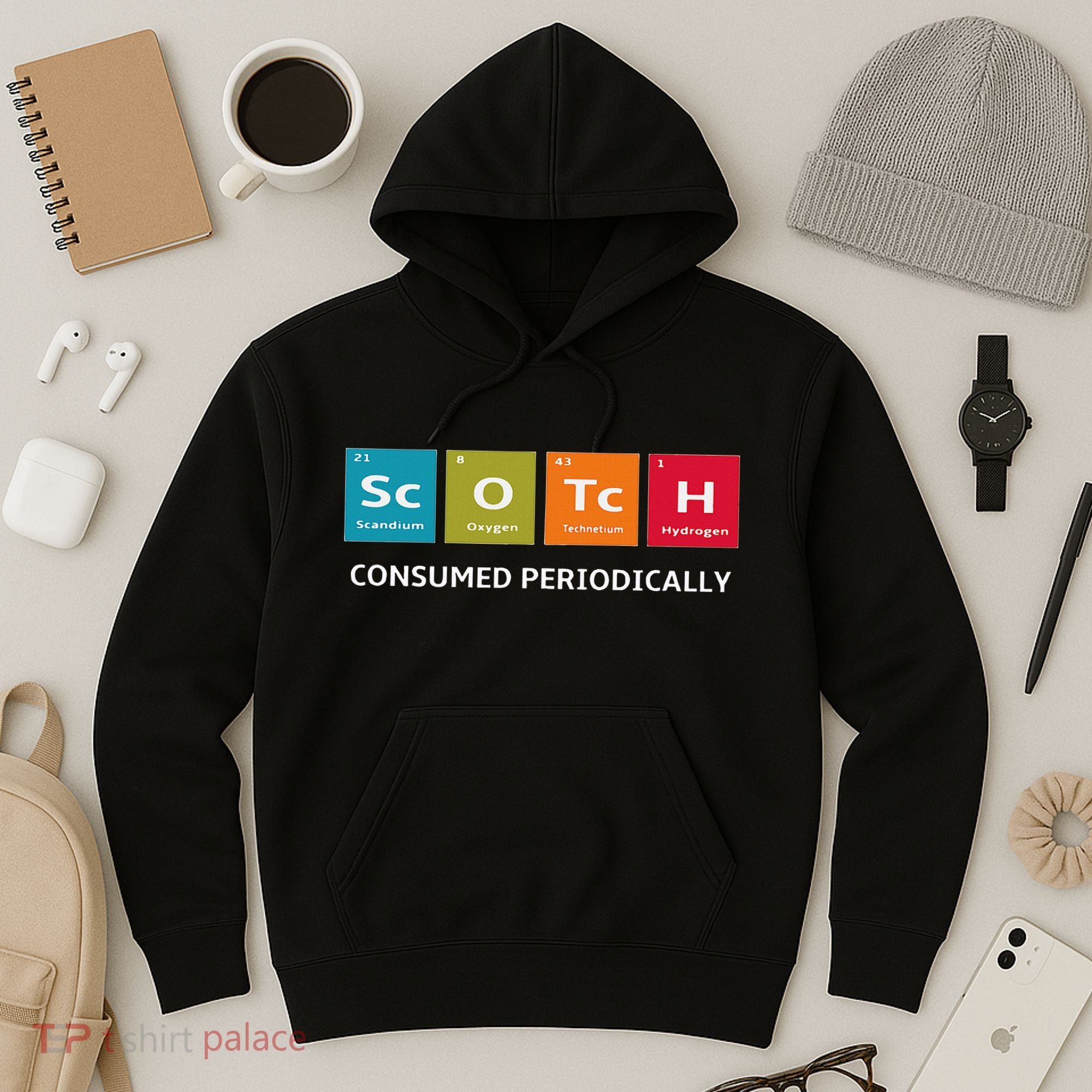 Scotch Whiskey Periodic Table Of Elements Hoodie