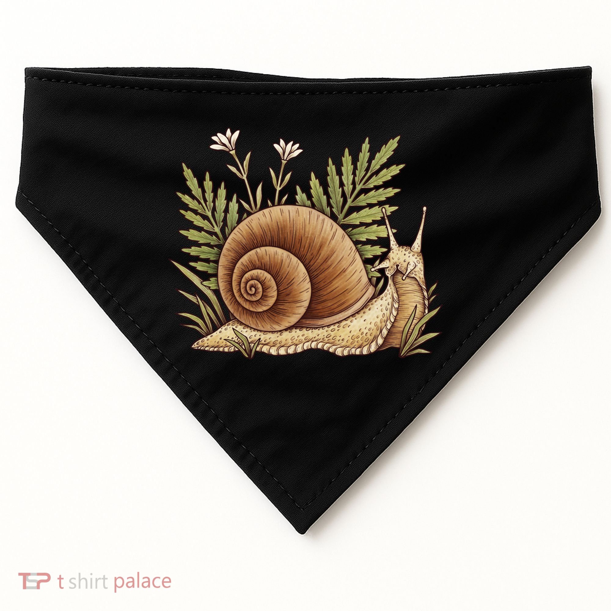 Snail With Plants USA-Made Doggie Bandana
