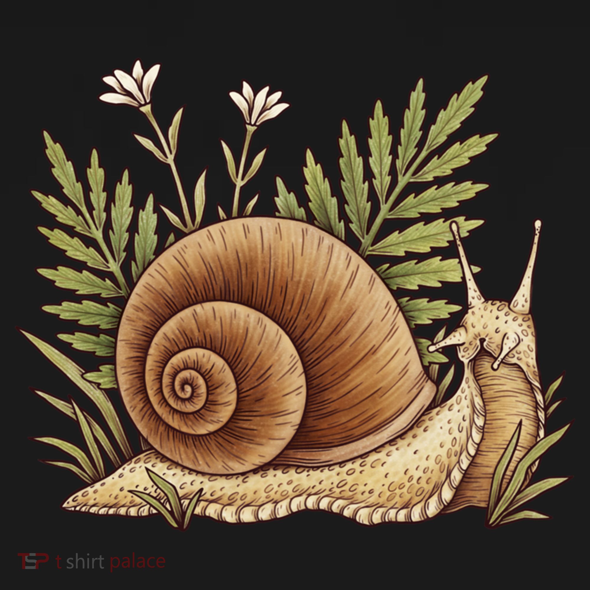 Snail With Plants USA-Made Doggie Bandana