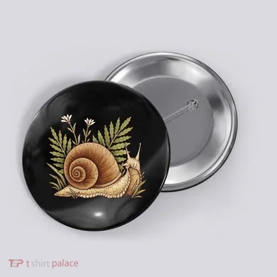 Snail With Plants Button