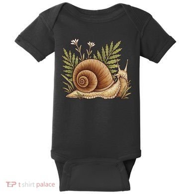 Snail With Plants Baby Bodysuit