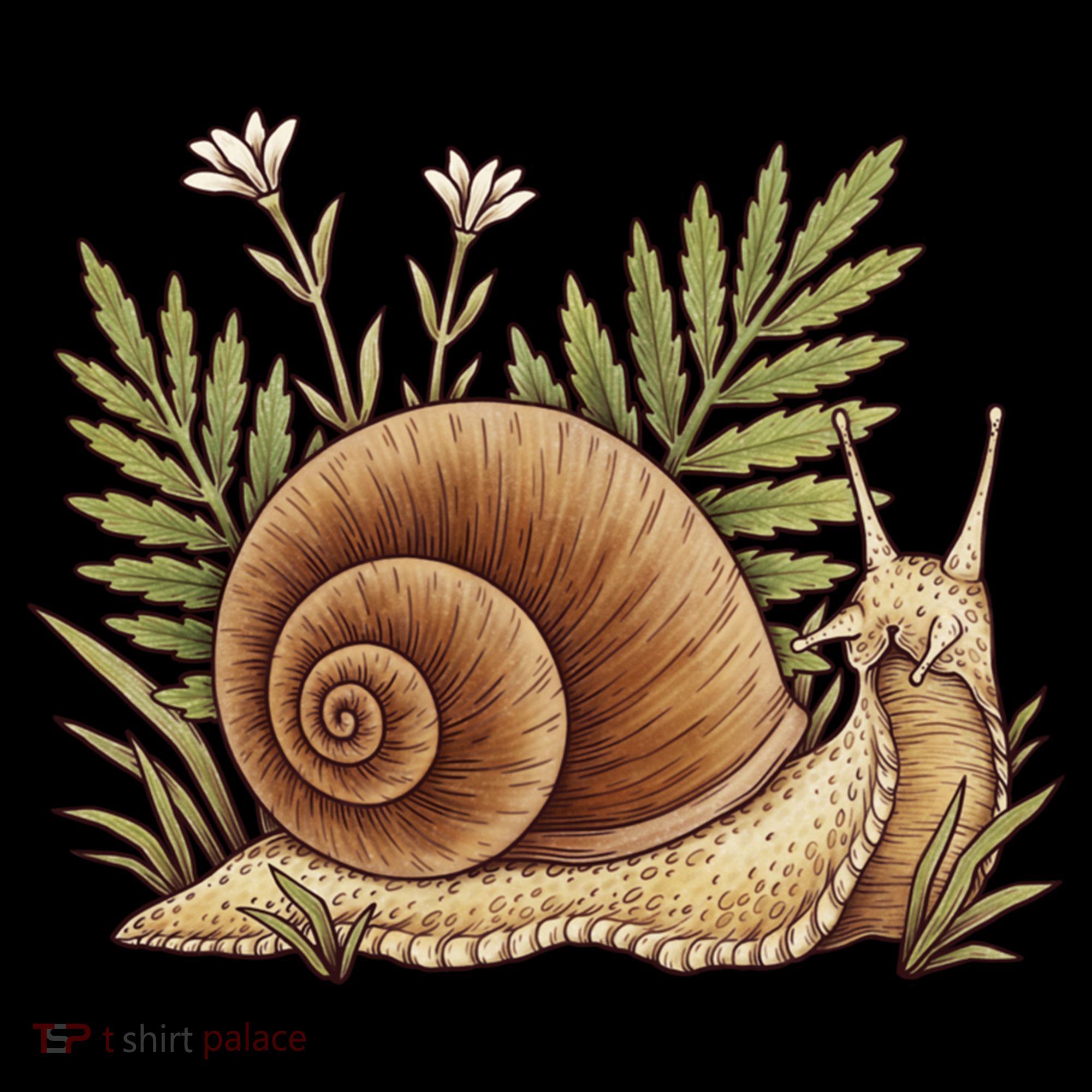 Snail With Plants Baby Bodysuit