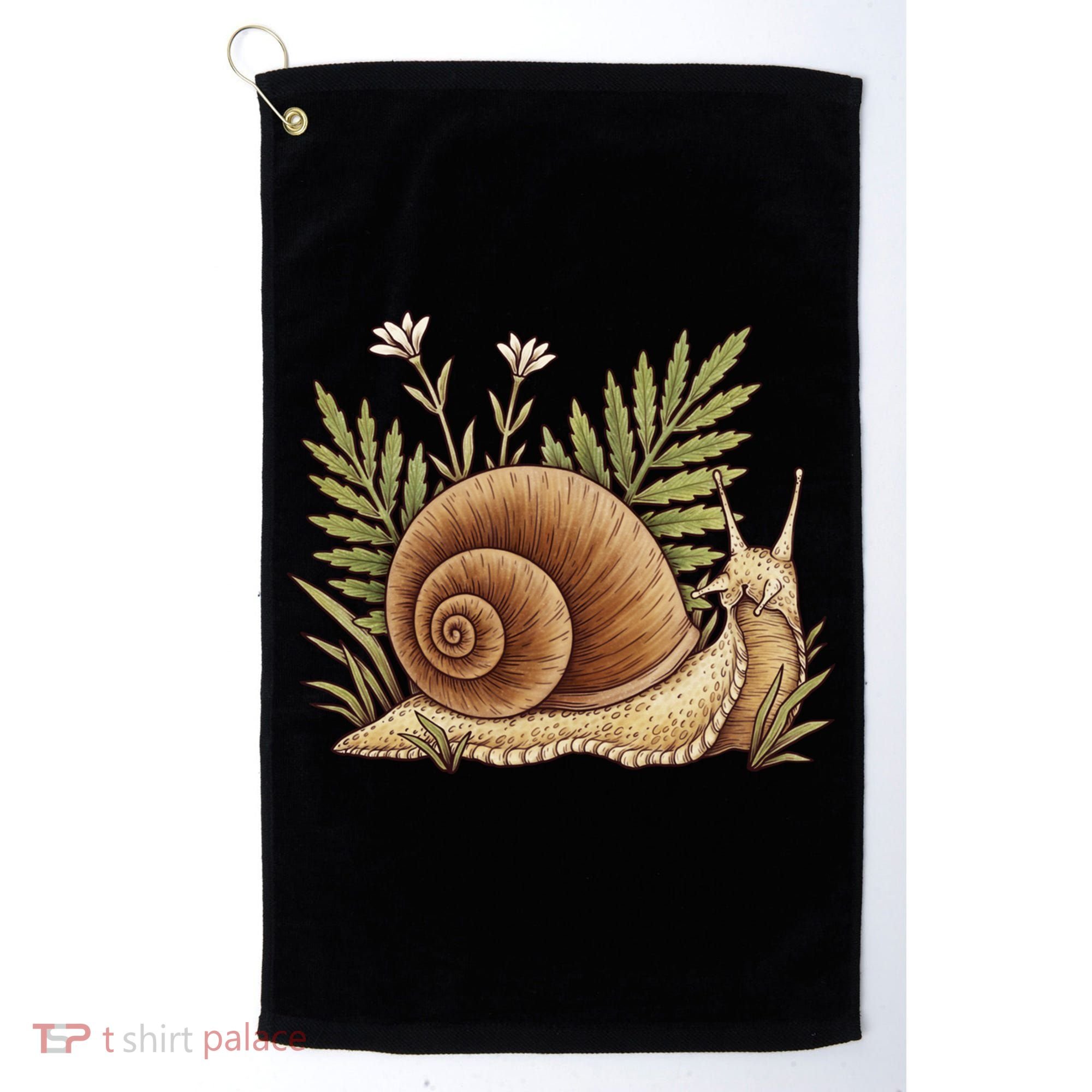 Snail With Plants Golf Towel