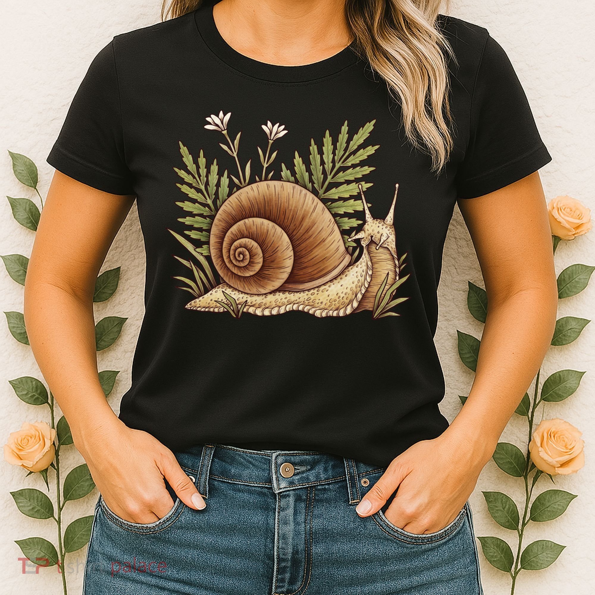 Snail With Plants Women's T-Shirt