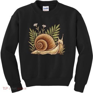 Snail With Plants Kids Sweatshirt