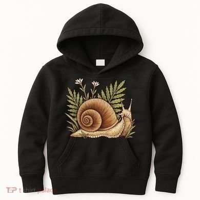 Snail With Plants Kids Hoodie