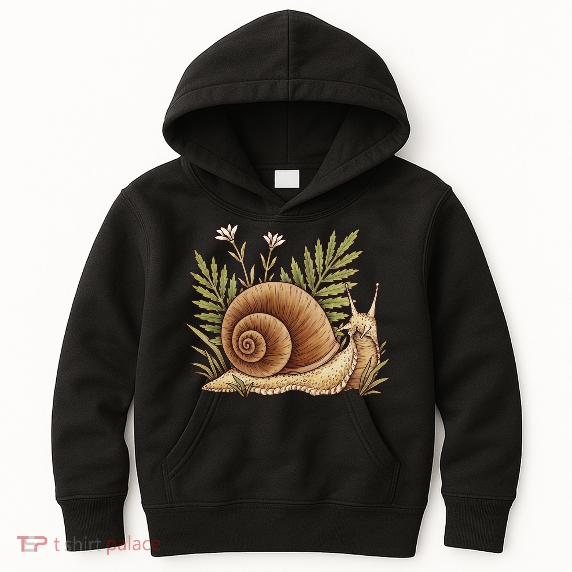 Snail With Plants Kids Hoodie