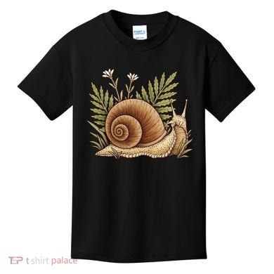 Snail With Plants Kids T-Shirt