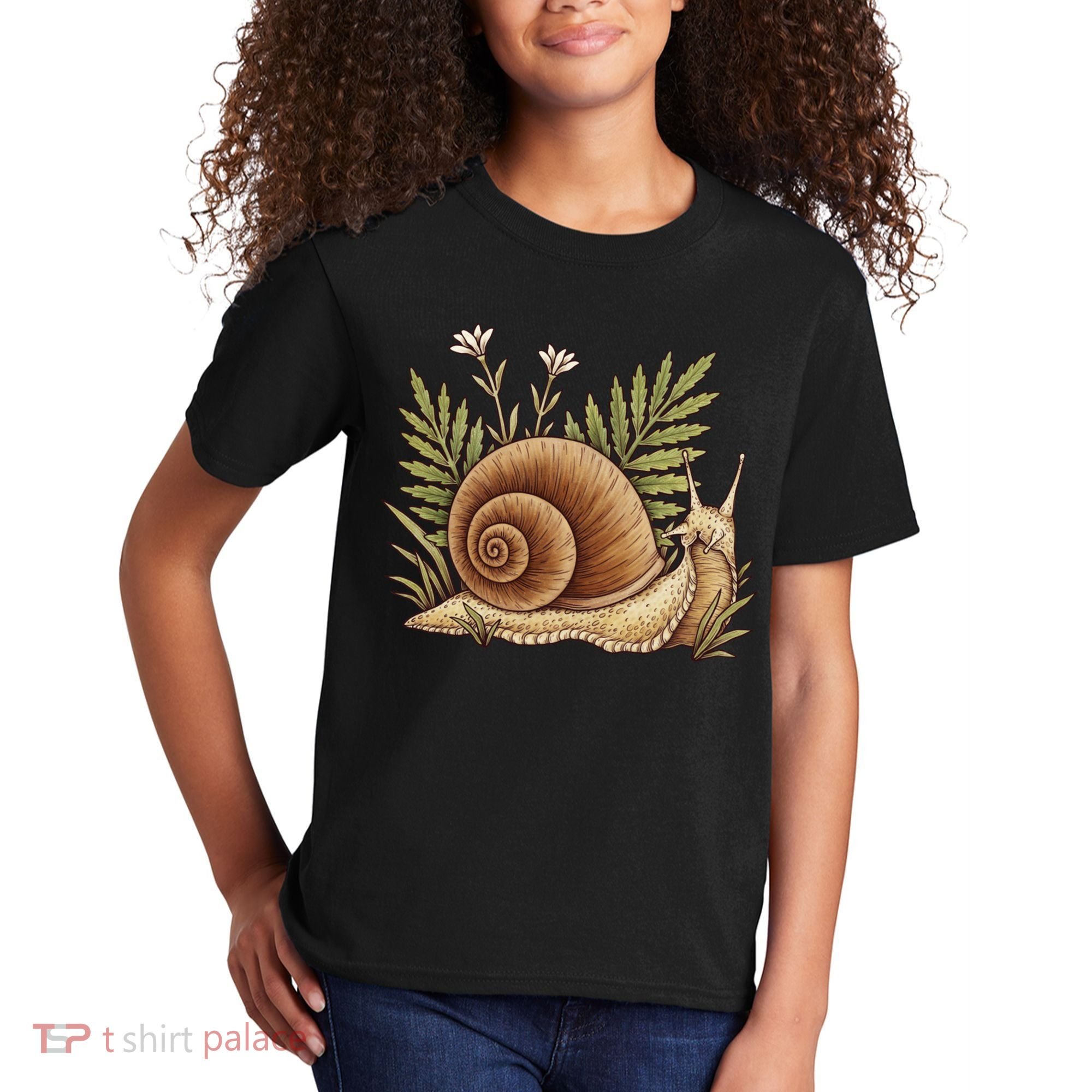 Snail With Plants Kids T-Shirt