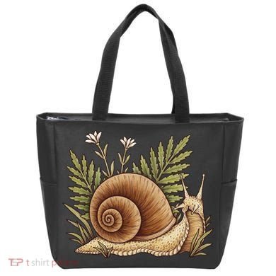 Snail With Plants Tote Bag
