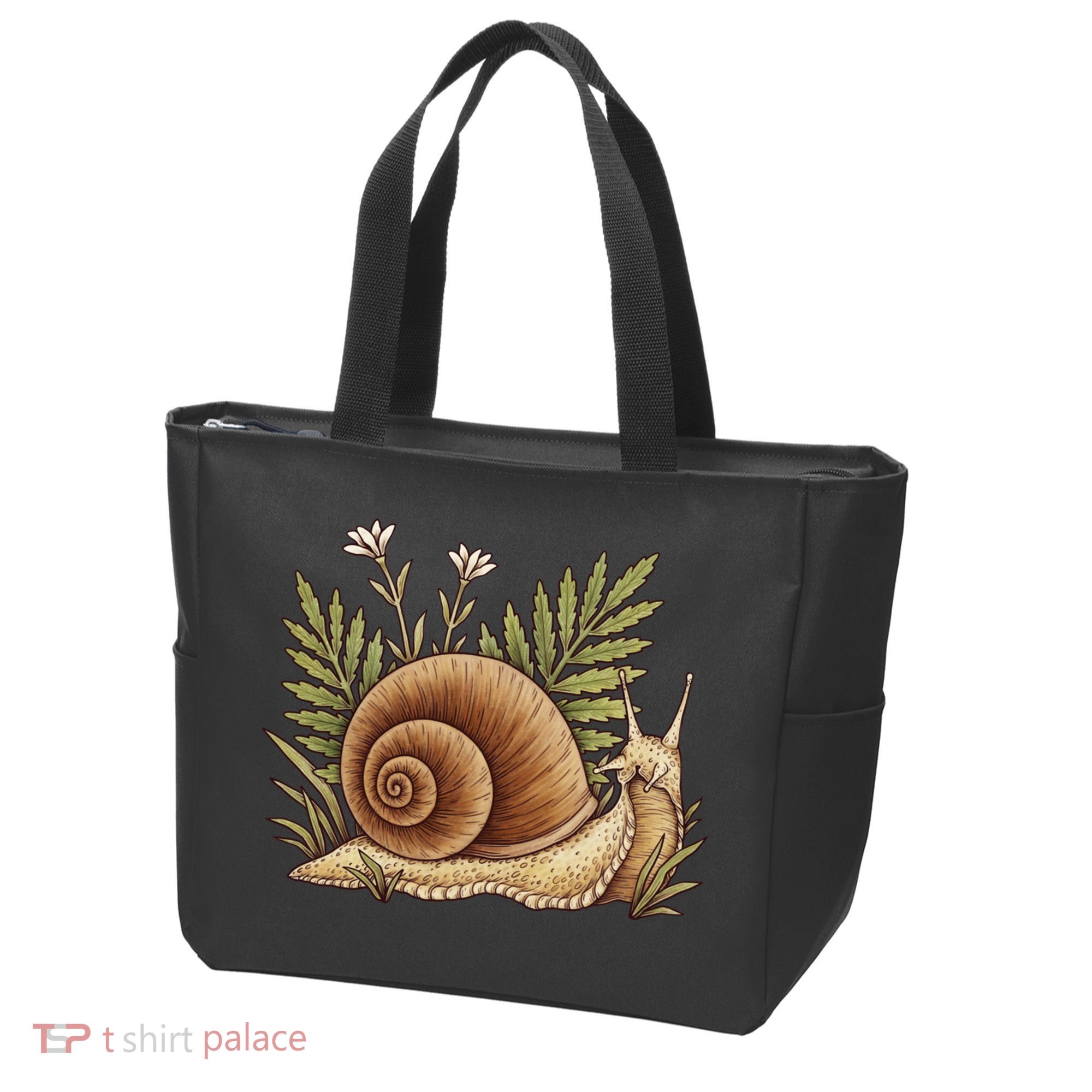 Snail With Plants Tote Bag