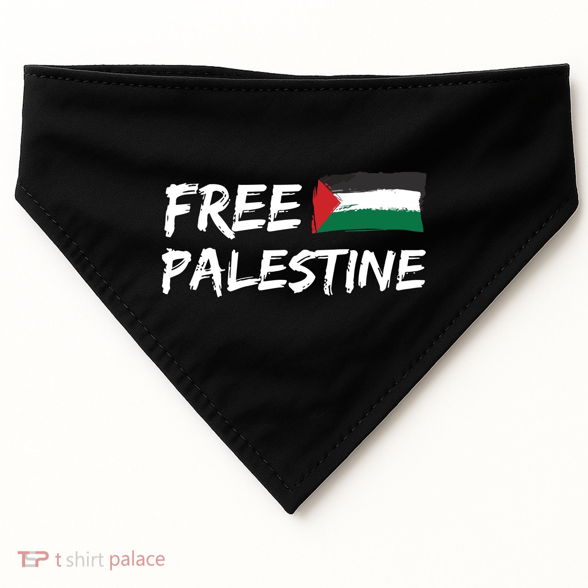 Stand With Palestine Free Palestine USA-Made Doggie Bandana