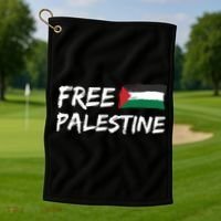 Stand With Palestine Free Palestine Golf Towel thumb 1