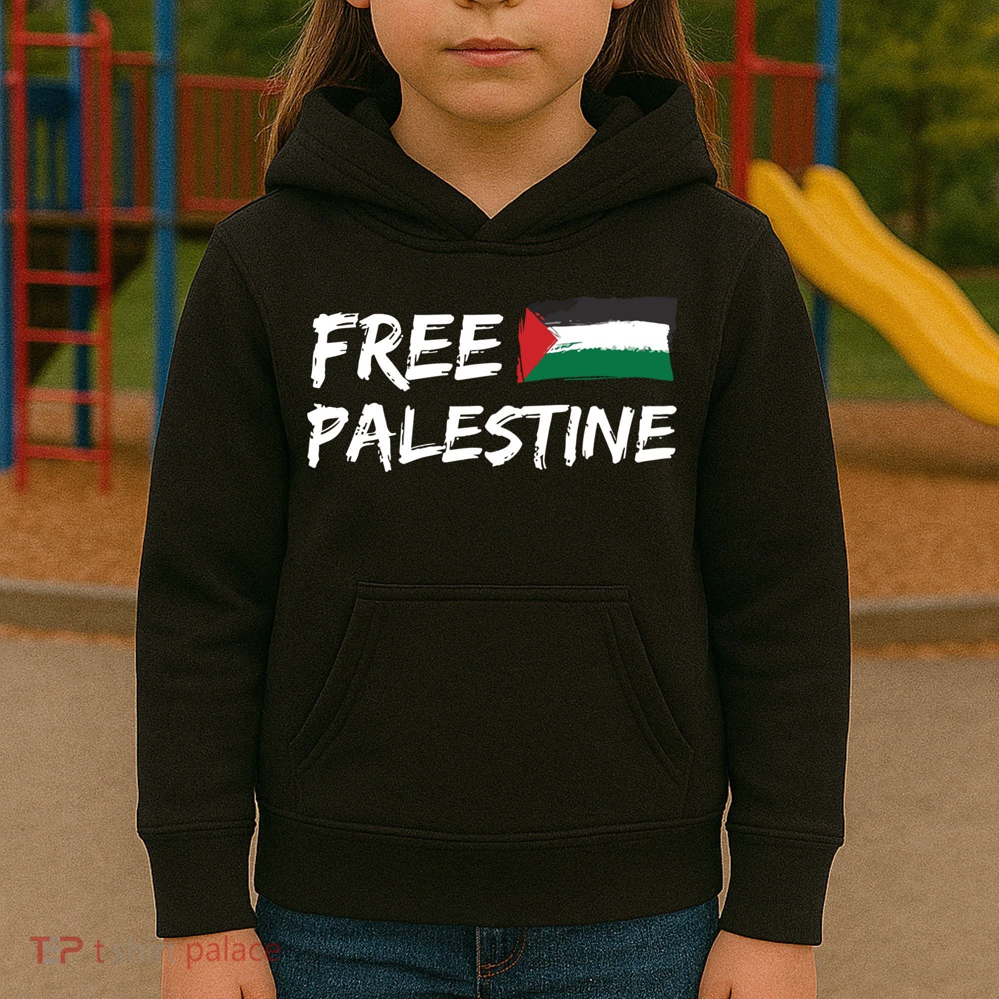 Stand With Palestine Free Palestine Kids Hoodie