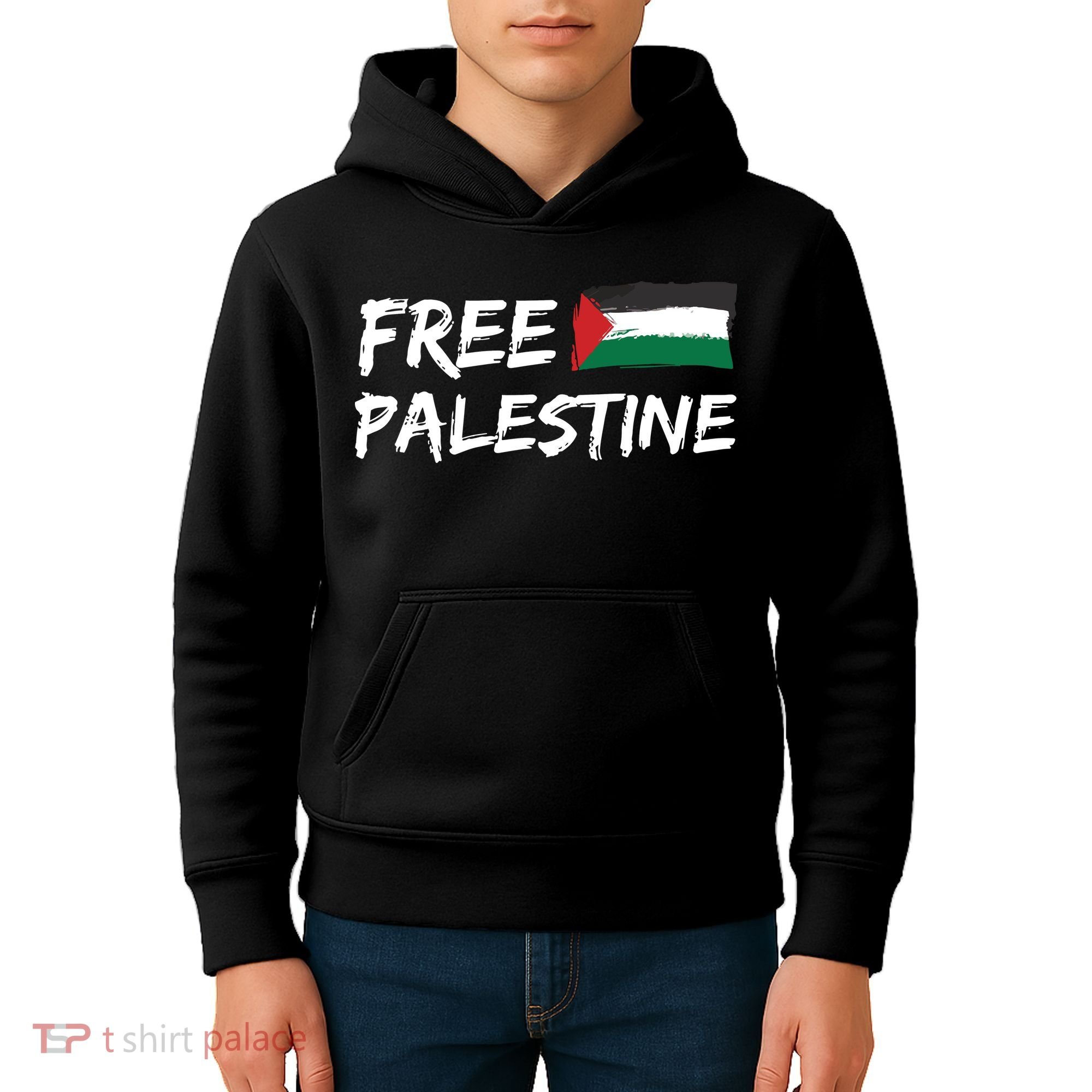 Stand With Palestine Free Palestine Kids Hoodie