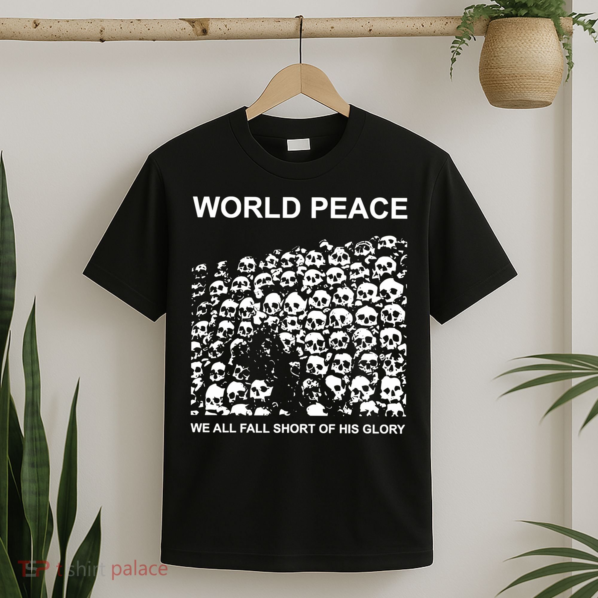Store World Peace We All Fall Short Of His Glory T-Shirt