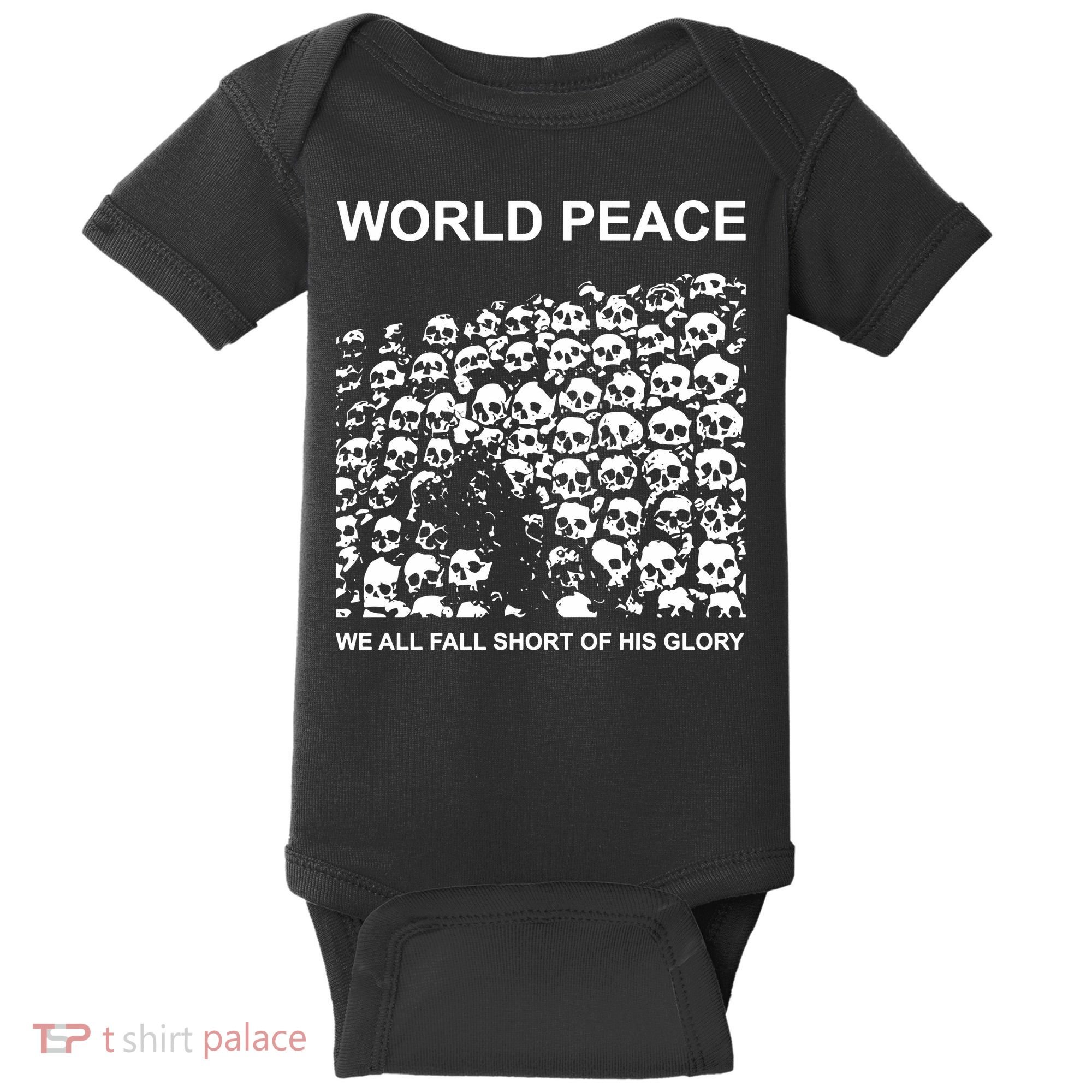 Store World Peace We All Fall Short Of His Glory Baby Bodysuit
