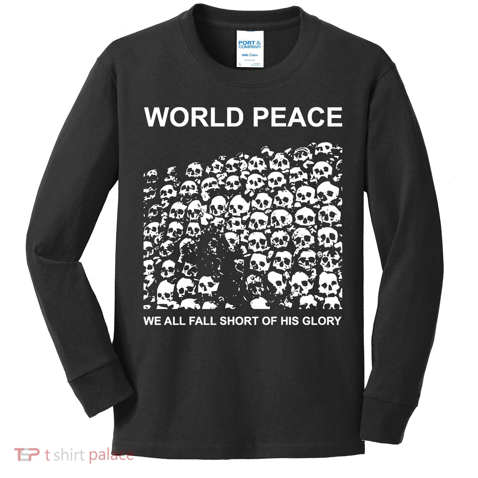 Store World Peace We All Fall Short Of His Glory Kids Long Sleeve Shirt