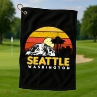 Seattle Washington Pnw Vacation Souvenir Gift Great Gift Golf Towel thumb 1