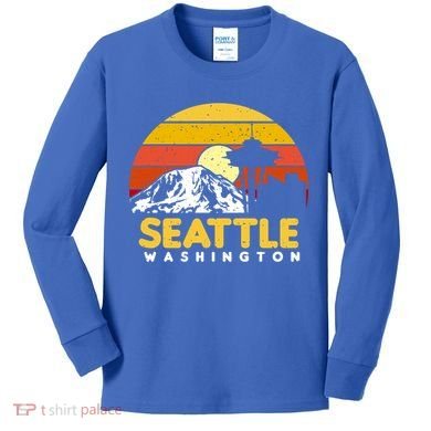 Seattle Washington Pnw Vacation Souvenir Gift Great Gift Kids Long Sleeve Shirt