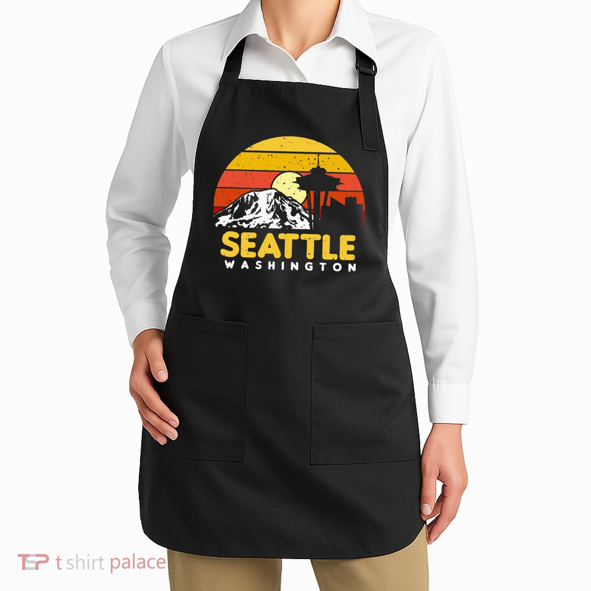 Seattle Washington PNW Vacation Souvenir Gift Apron