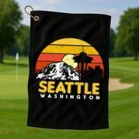 Seattle Washington PNW Vacation Souvenir Gift Golf Towel thumb 1