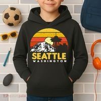 Seattle Washington PNW Vacation Souvenir Gift Kids Hoodie thumb 2