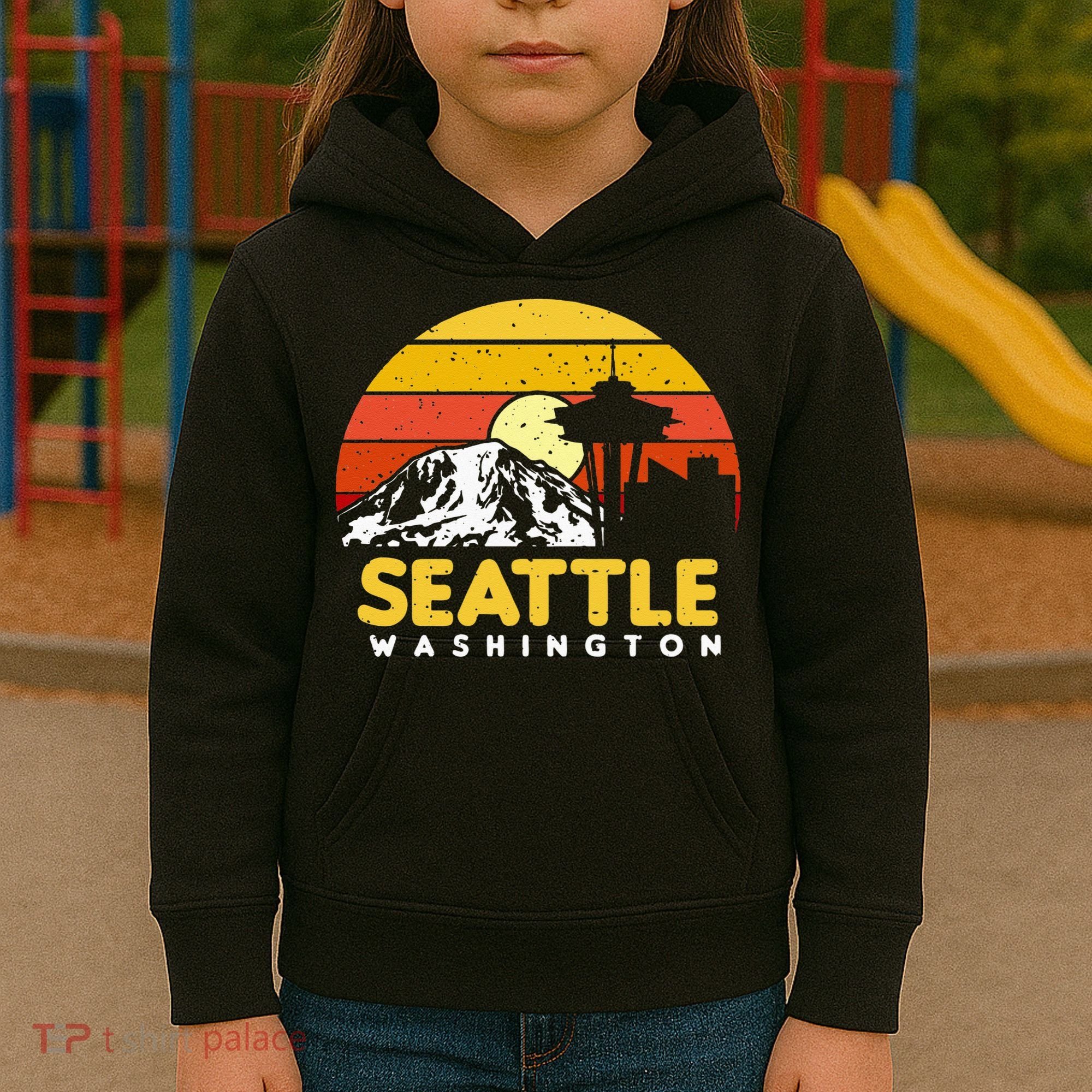 Seattle Washington PNW Vacation Souvenir Gift Kids Hoodie